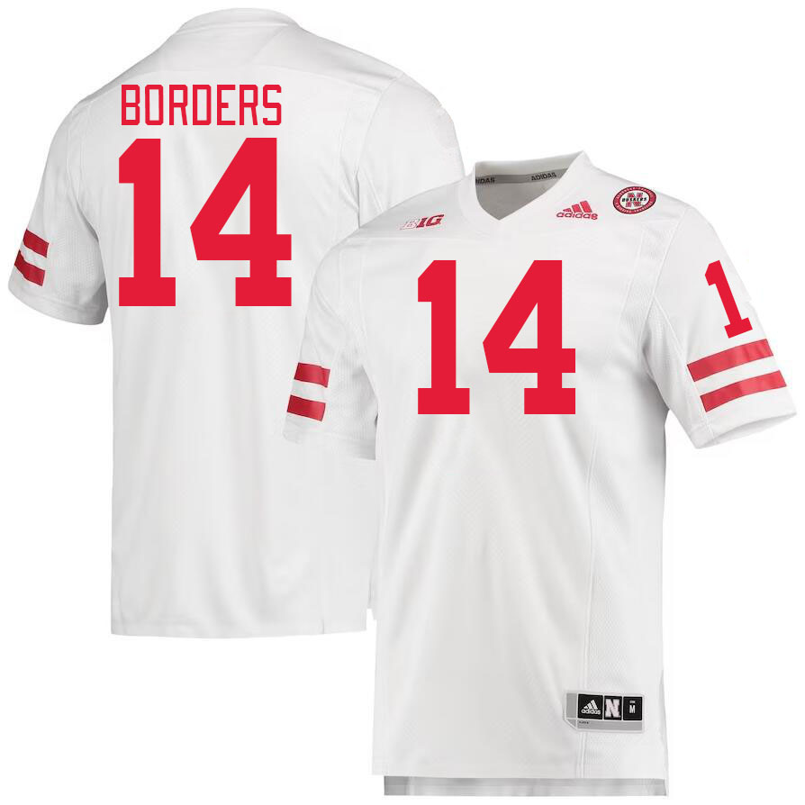 Men #14 Chief Borders Nebraska Cornhuskers College Football Jerseys Stitched Sale-White